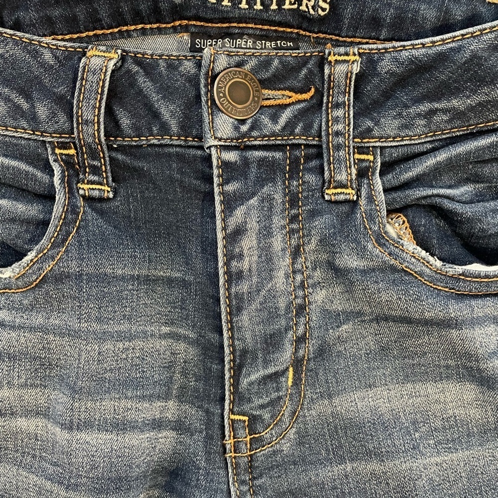 American Eagle Outfitters Size 2 Women’s Jeggings Distressed Blue Jeans - Picture 3 of 7